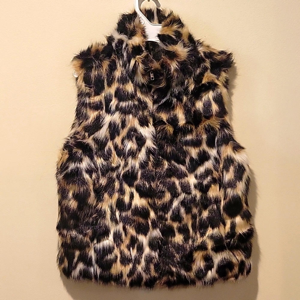 ❤️ STEVE MADDEN FAUX FUR ZIP UP VEST, XS/S